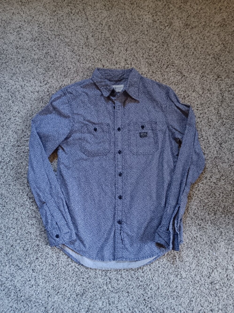 Denim & Supply Ralph Lauren Blue Cream Floral Button-Up Shirt Small Western